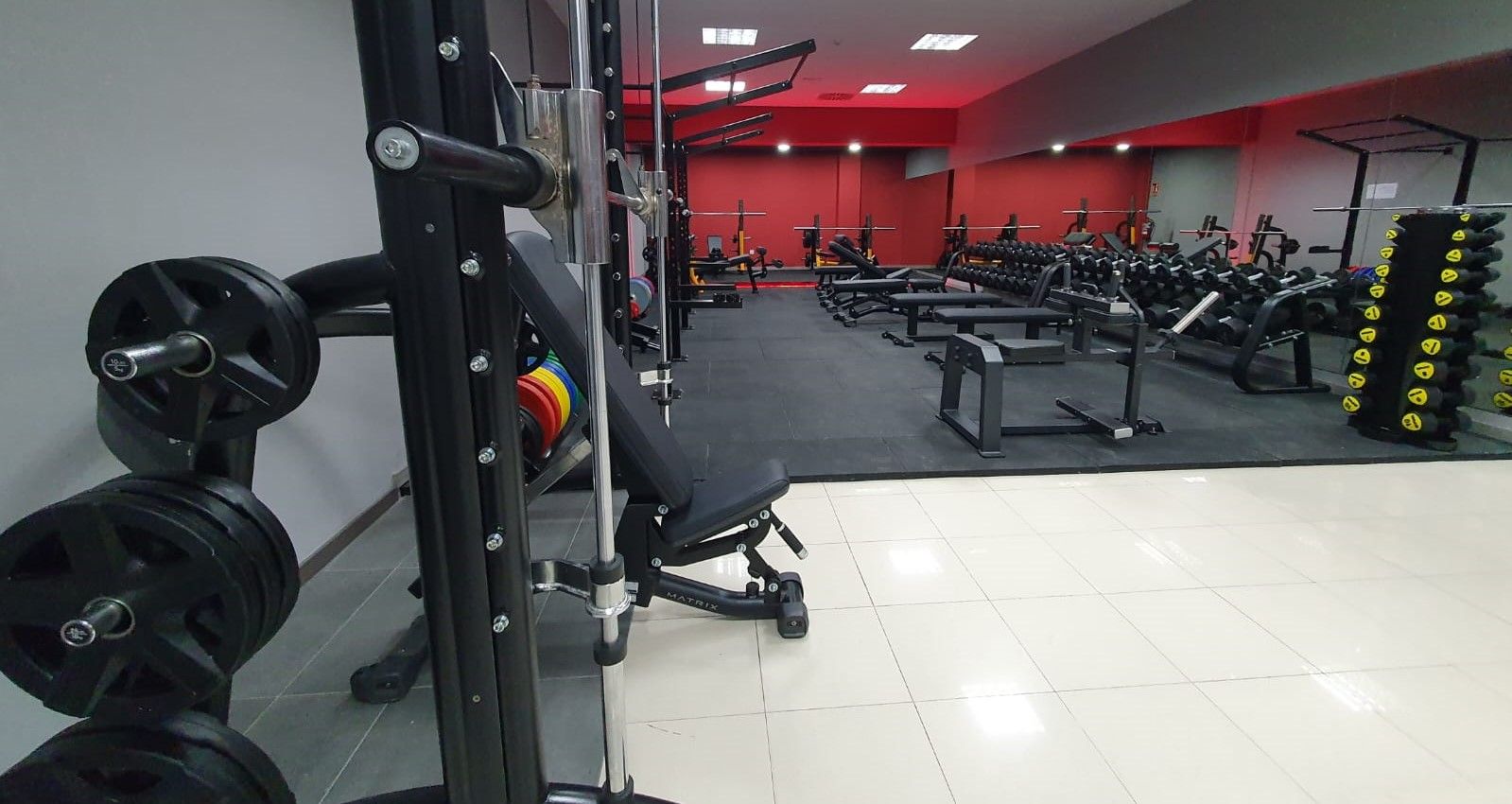Zona de peso libre y maquinaria Matrix en Abfitness Chantada